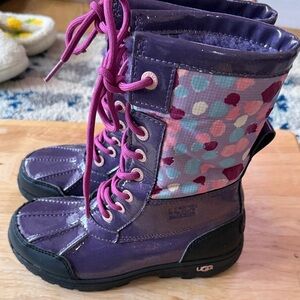 UGG Kids Purple Boots with Colorful Dots Size 1